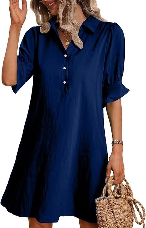 Cameron – Button-Down Ruffle Sleeve Dress