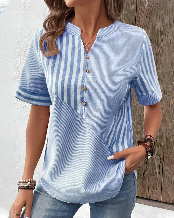 Lila – Striped Blouse with Flared Sleeves