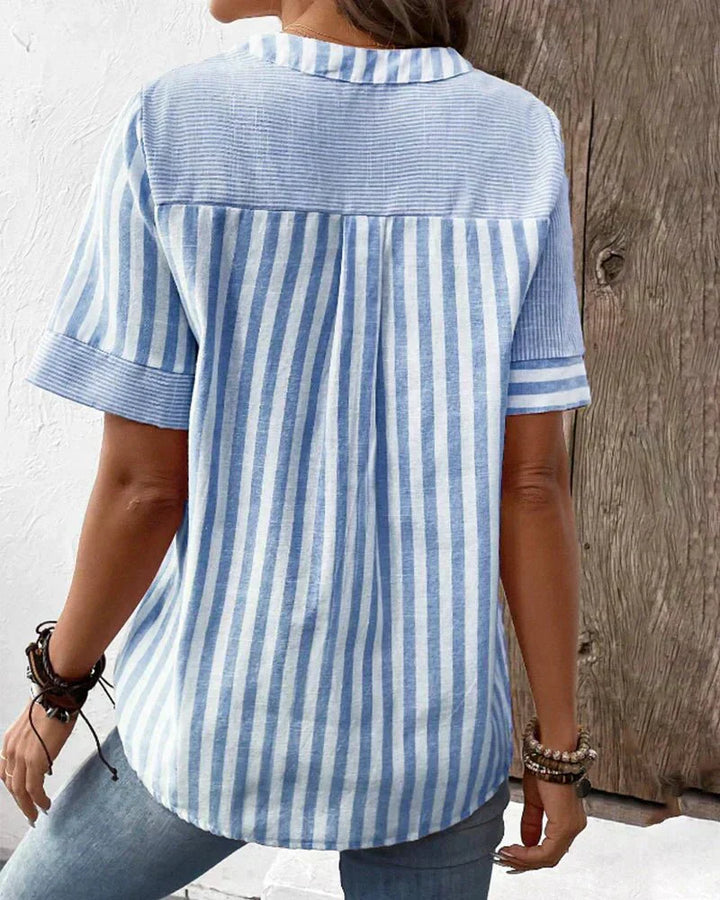 Lila – Striped Blouse with Flared Sleeves