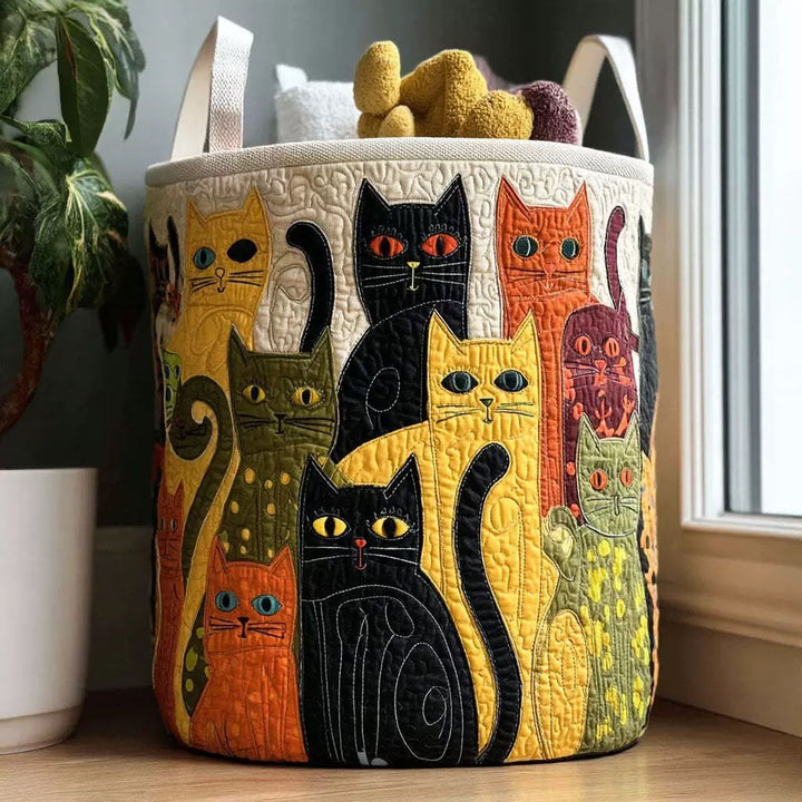 Tilly | Folk Art Cat Laundry Basket