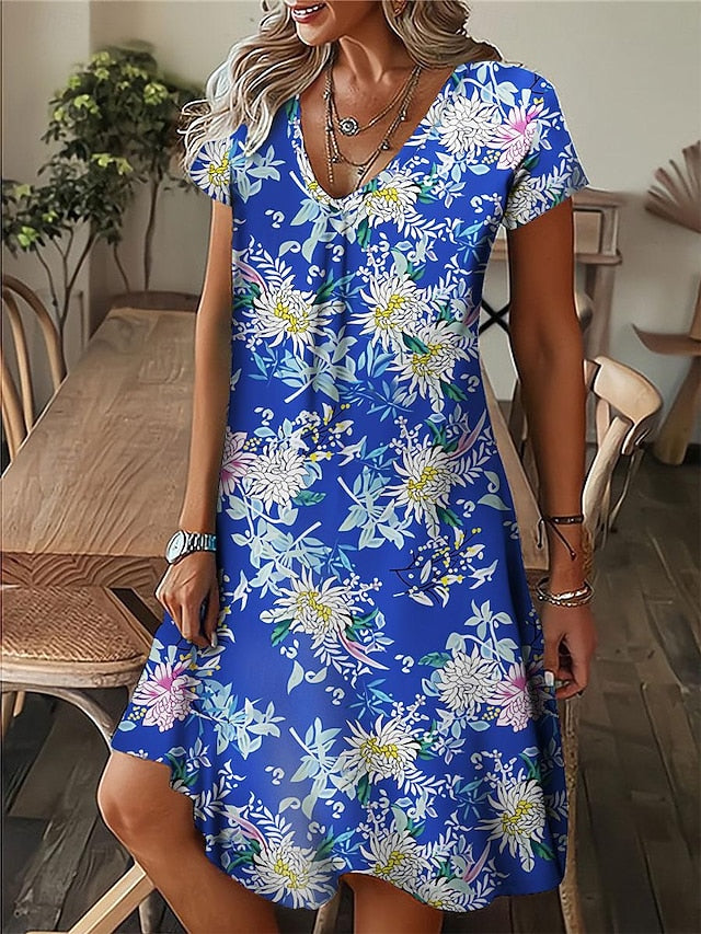 Amala – Floral V-Neck Mini Dress