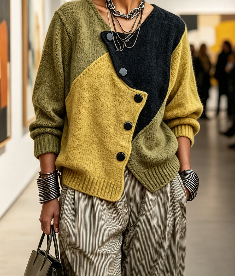 Maggie | Color-Block Knit Sweater