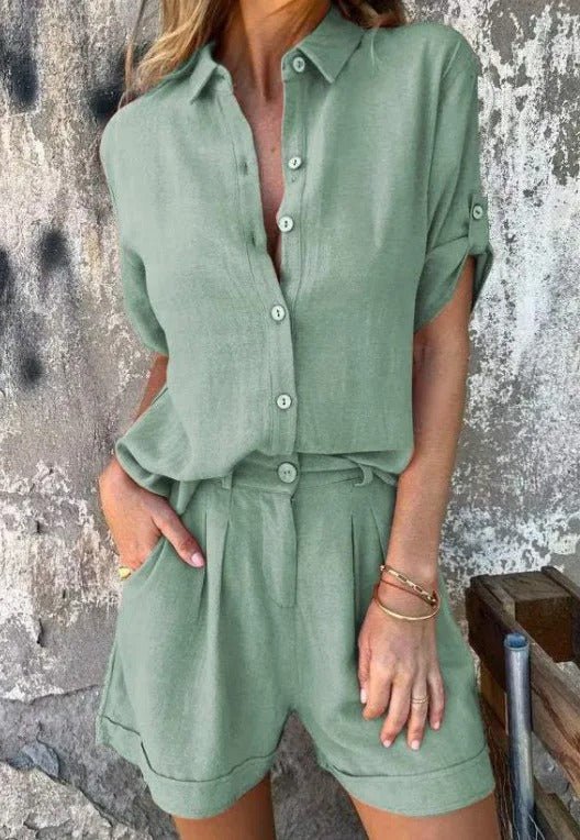 Auriana – Linen-Look Shorts Set