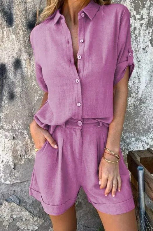 Auriana – Linen-Look Shorts Set
