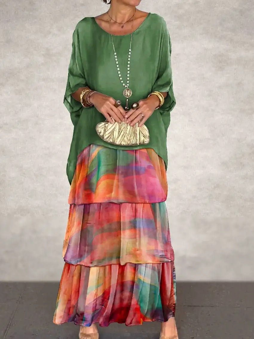 Kath – Tiered Maxi Dress with Flowy Ruffle Skirt