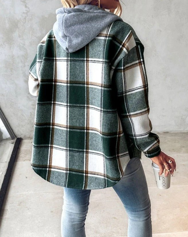 Lorenza – Checkered Hooded Longline Jacket