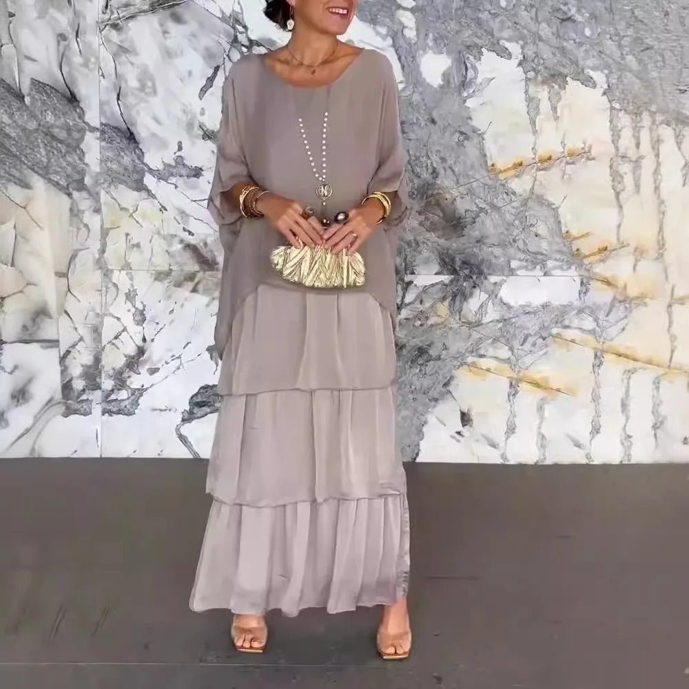 Kath – Tiered Maxi Dress with Flowy Ruffle Skirt