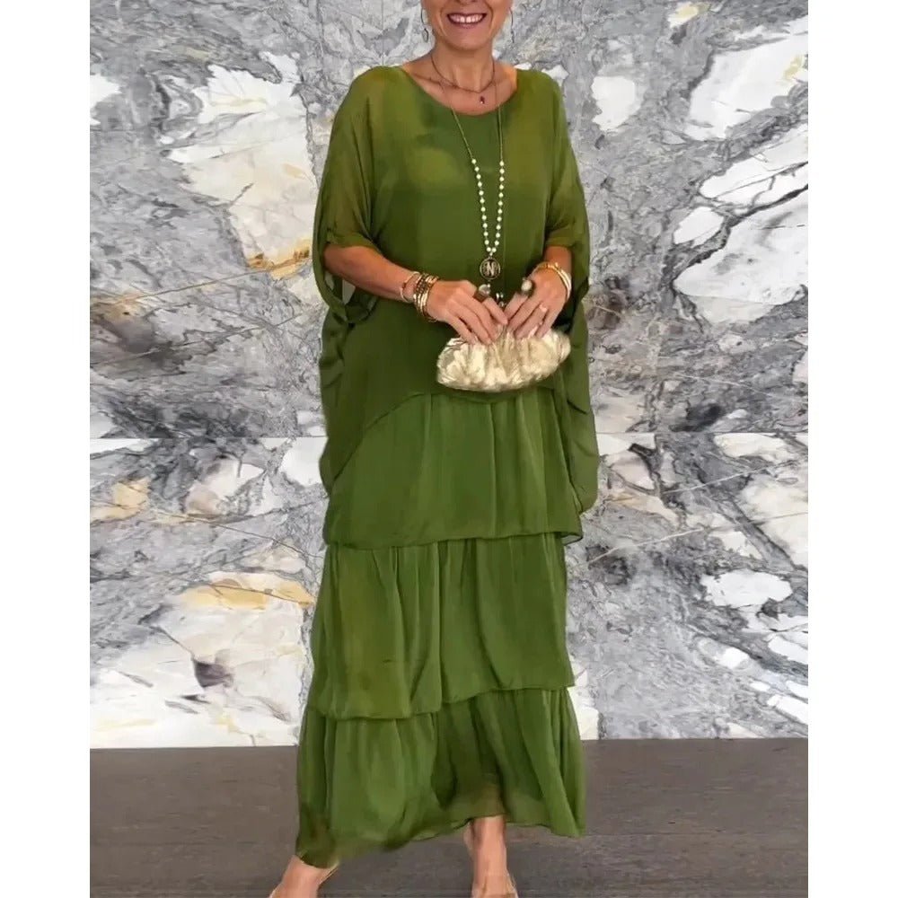 Kath – Tiered Maxi Dress with Flowy Ruffle Skirt