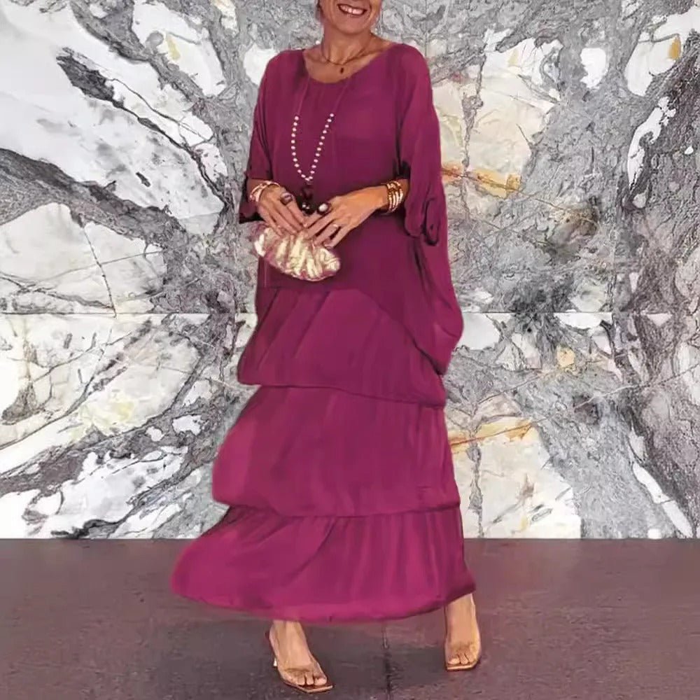 Kath – Tiered Maxi Dress with Flowy Ruffle Skirt