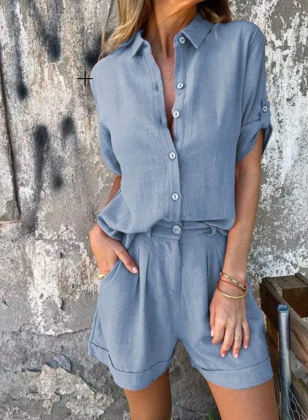 Auriana – Linen-Look Shorts Set