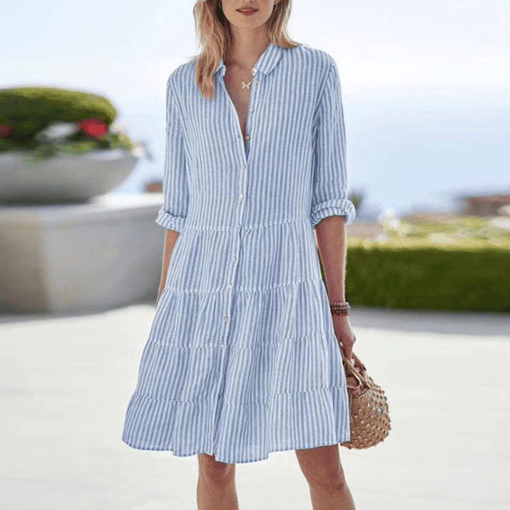 Lolita – Striped Tiered Shirt Dress