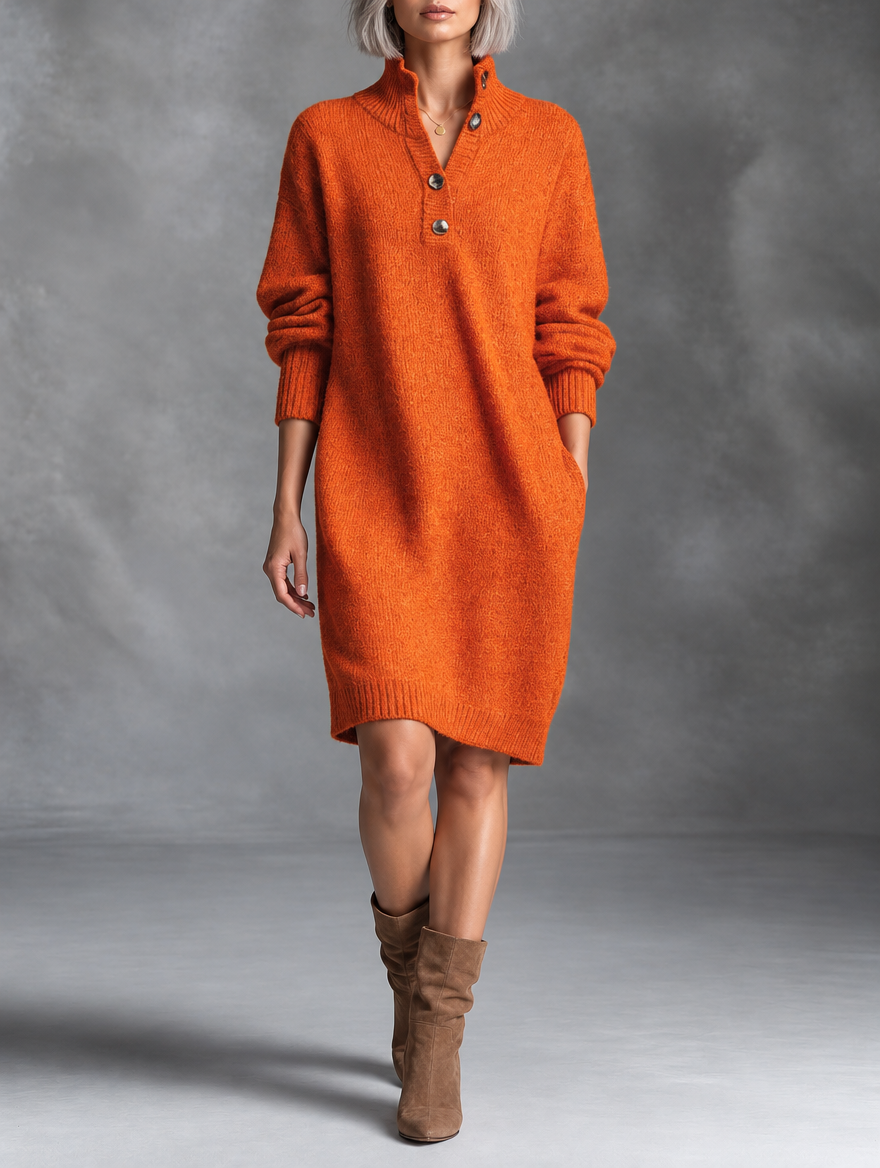 Olga | Ribbed Knit Sweater Dress