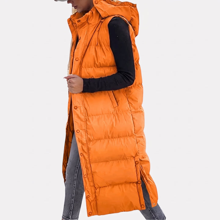 Shirley | Long Hooded Puffer Vest