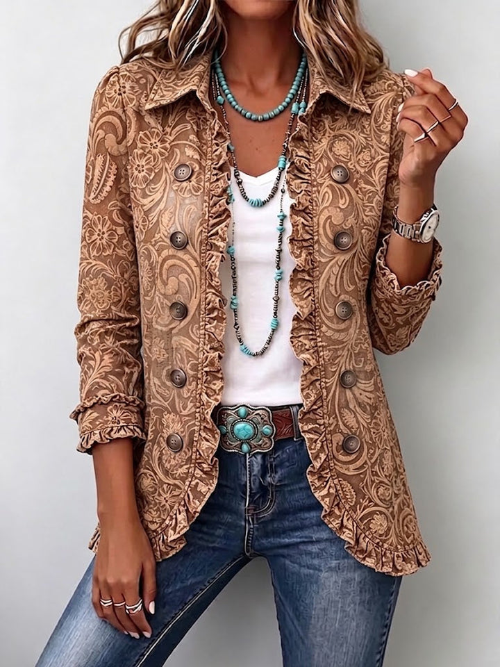 Candelaria | Paisley Floral Ruffle Jacket