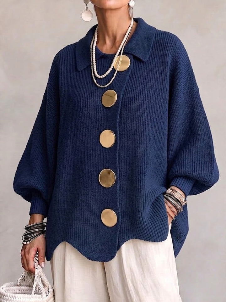 Isadora | Oversized Collared Cardigan With Button Details