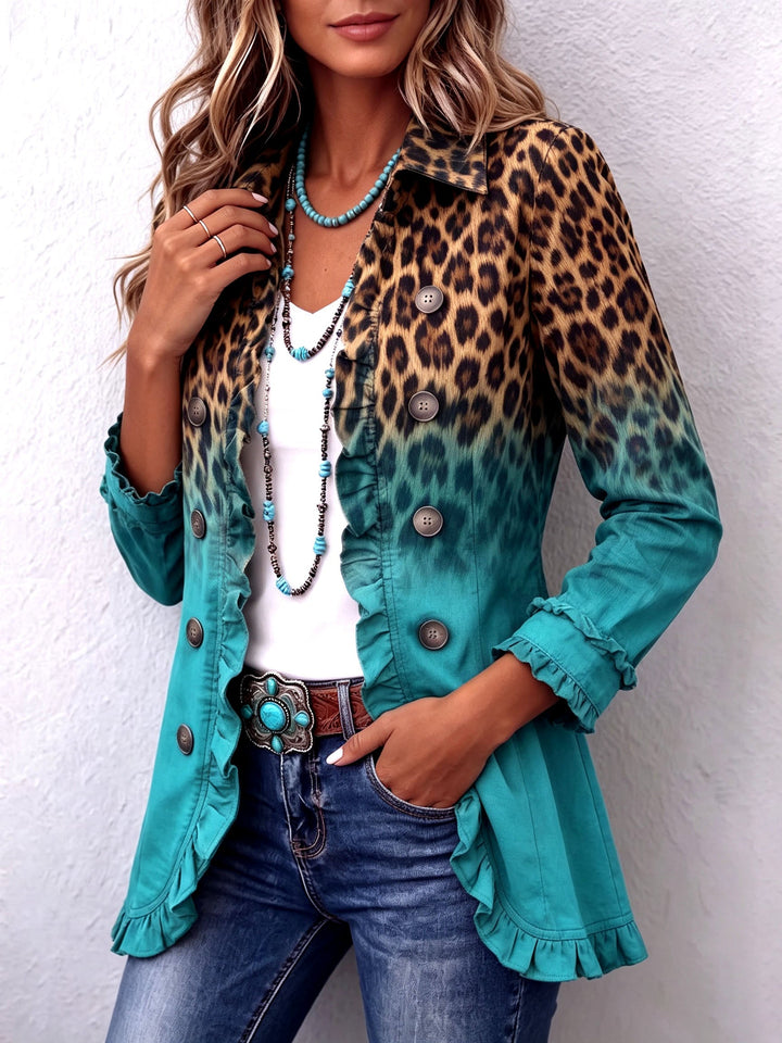 Herminia | Leopard Print Ruffle Jacket