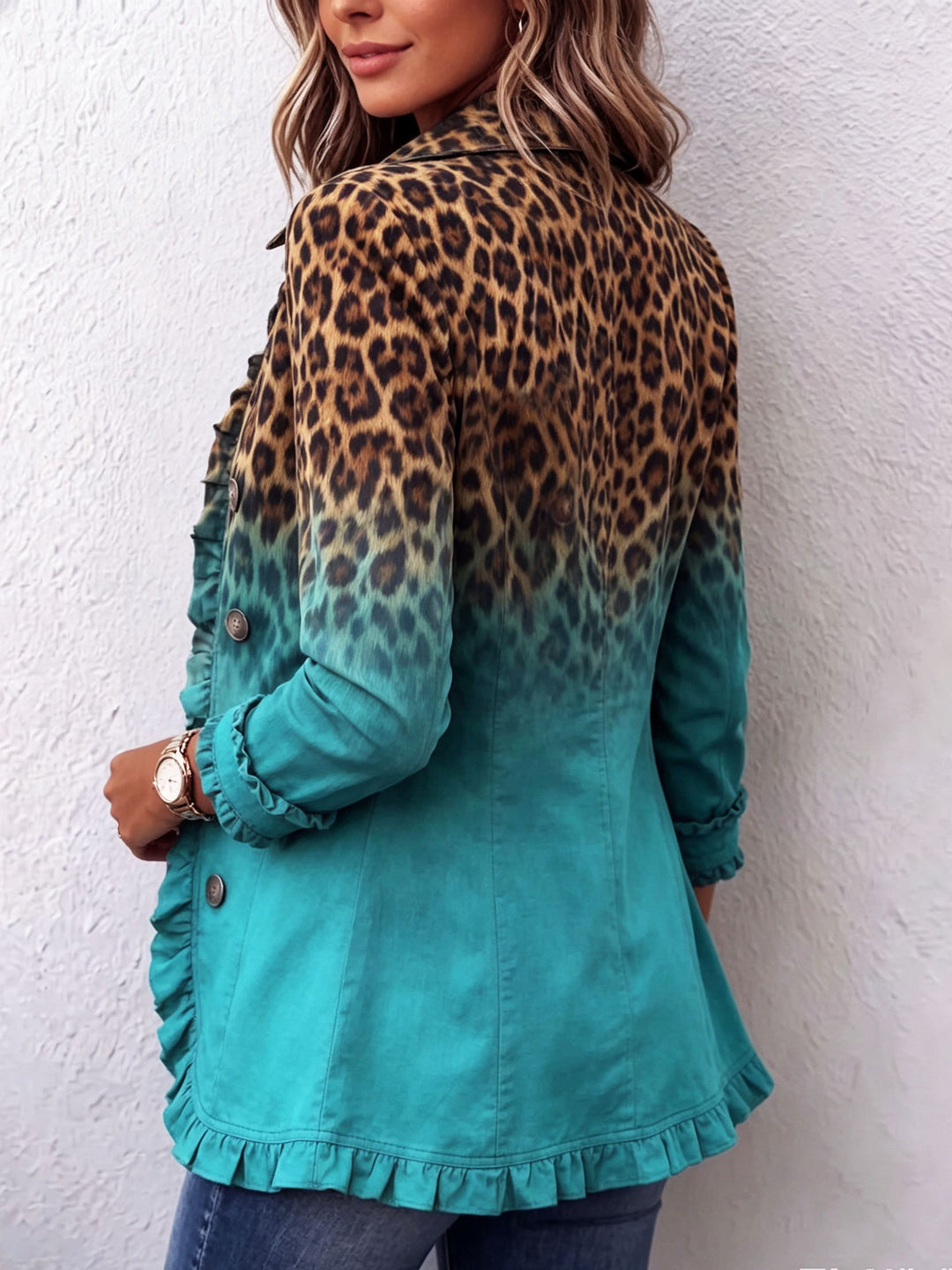 Herminia | Leopard Print Ruffle Jacket