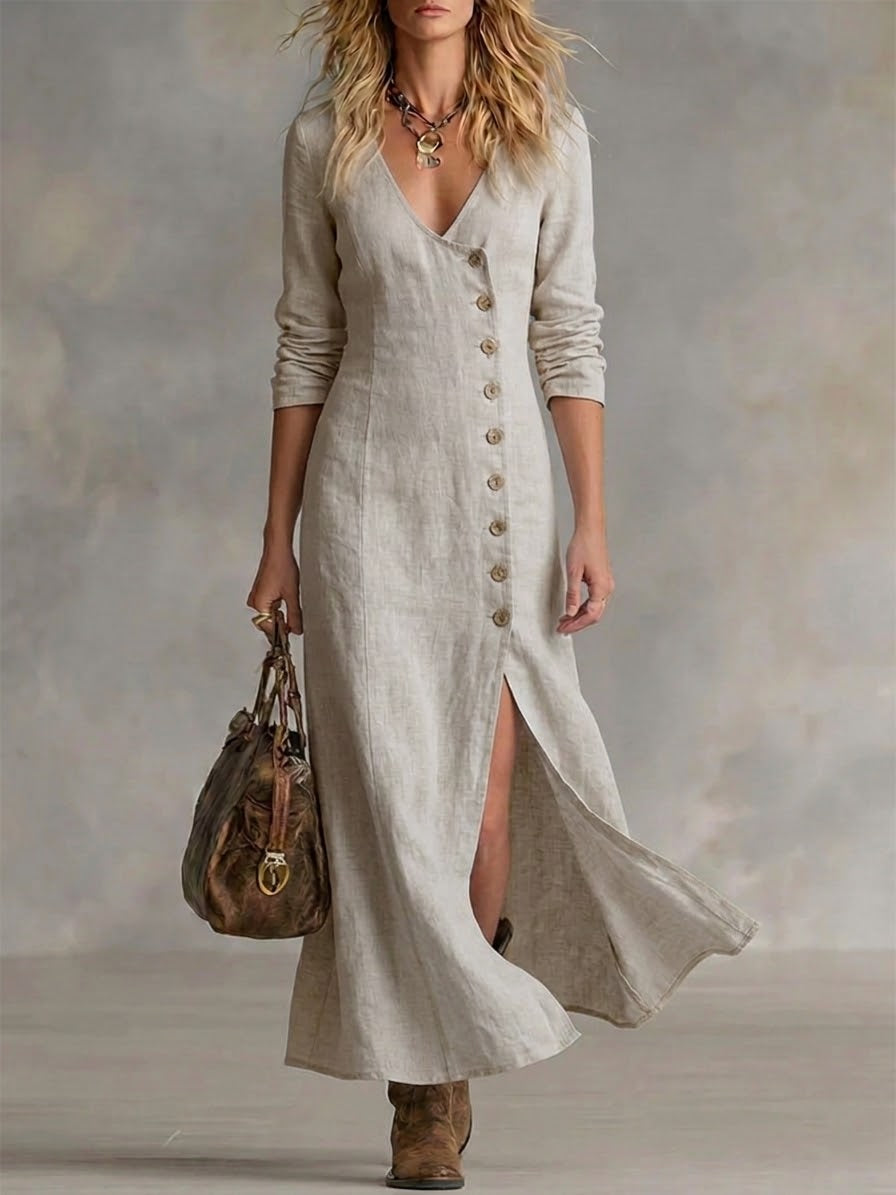 Doris™ Button-Front Maxi Dress