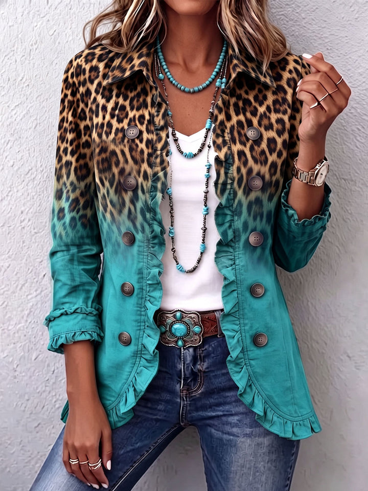 Herminia | Leopard Print Ruffle Jacket