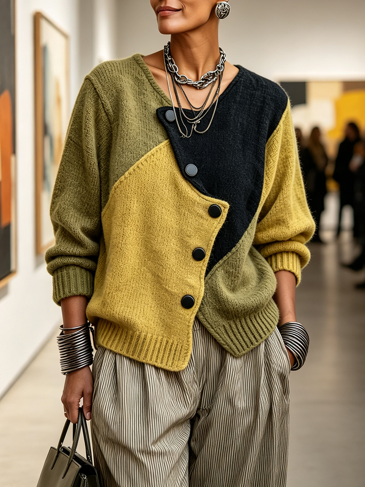 Color-Block Knit Sweater