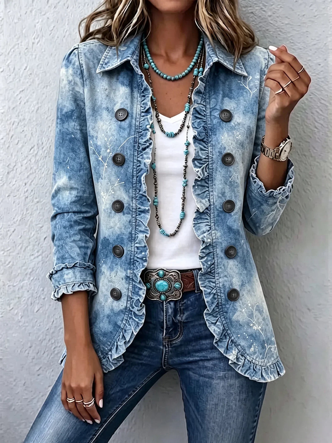 Candida | Botanical Print Ruffle Jacket