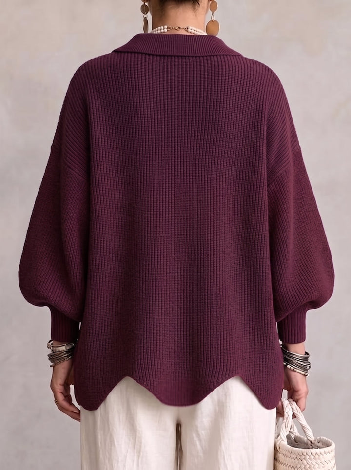 Isadora | Oversized Collared Cardigan With Button Details