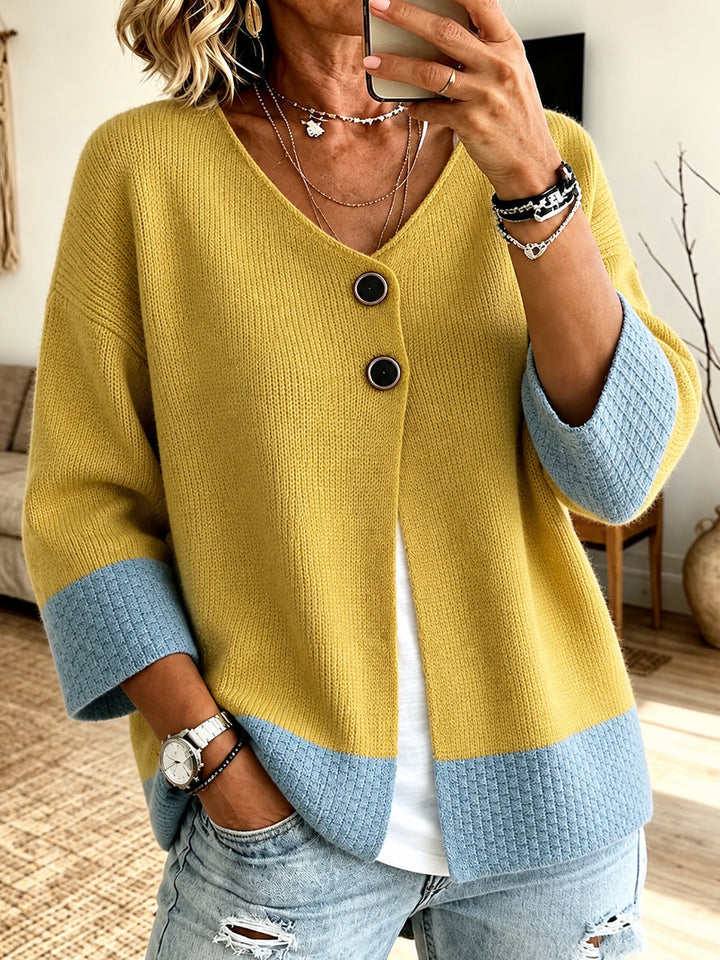 Jennifer | Colorblock V-Neck Cardigan