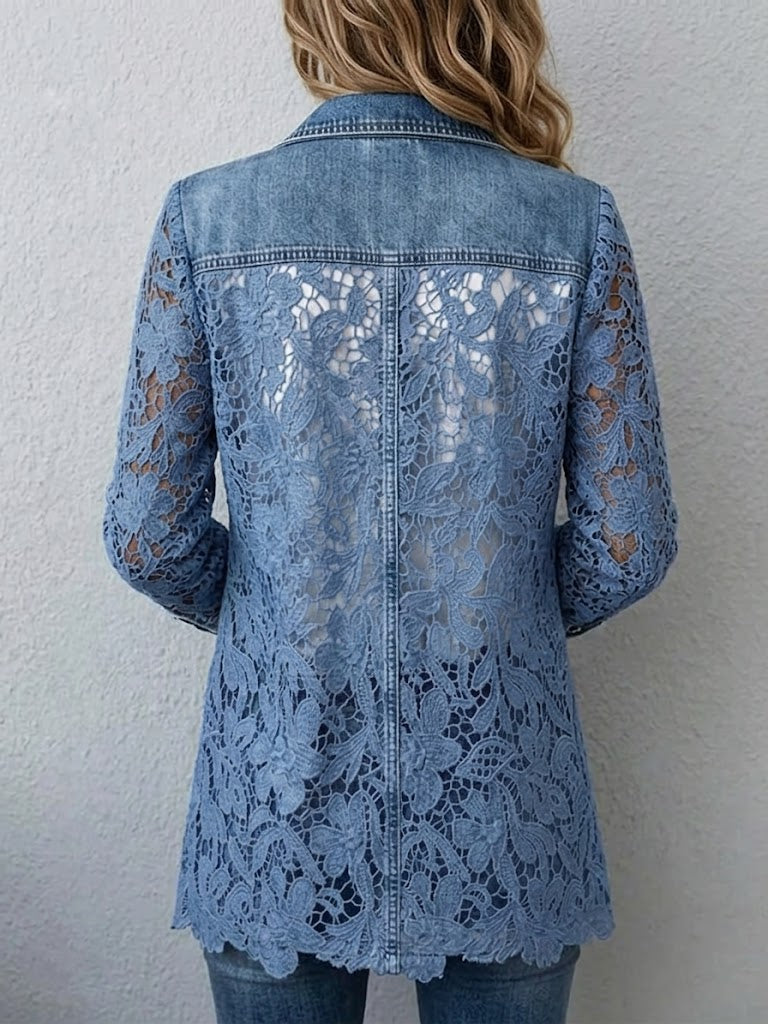 Elma | Blue Floral Lace Blazer