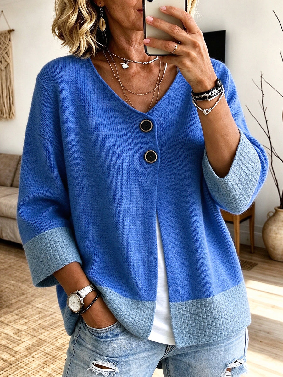 Jennifer | Colorblock V-Neck Cardigan