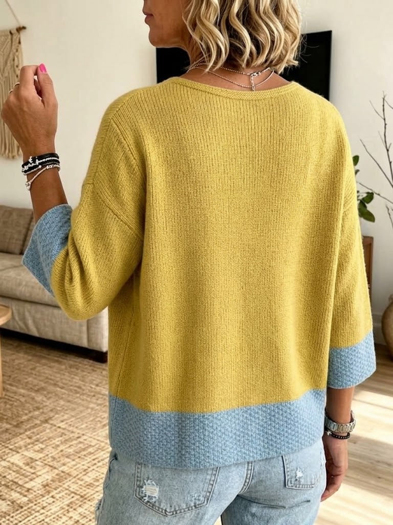 Jennifer | Colorblock V-Neck Cardigan