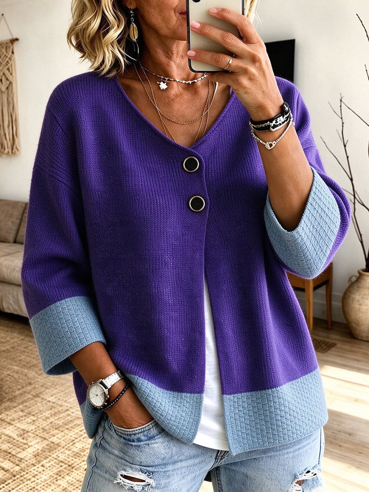 Jennifer | Colorblock V-Neck Cardigan