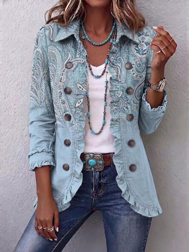 Asunción | Paisley Print Ruffle Jacket