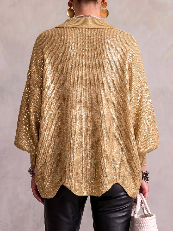 Isadora | Oversized Collared Cardigan With Button Details