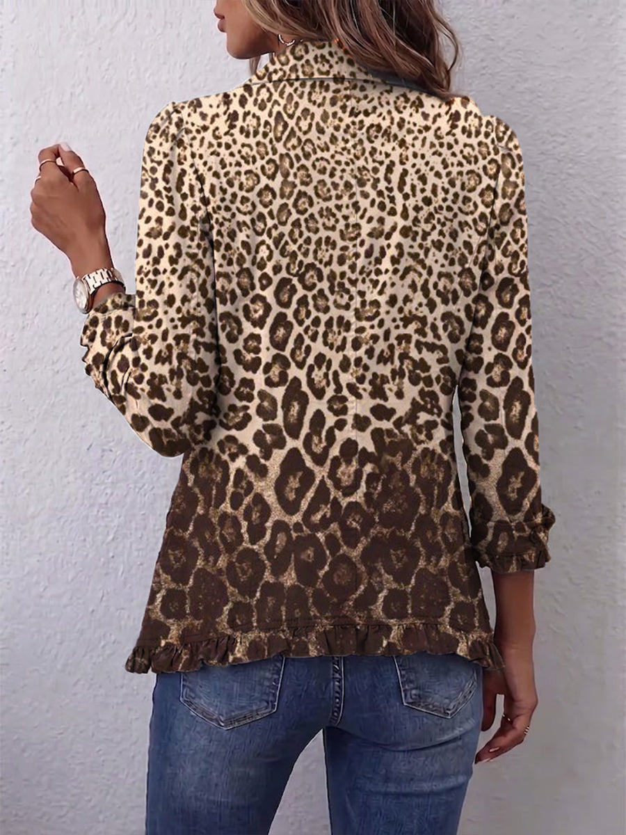 Belén | Leopard Ruffle Trim Jacket