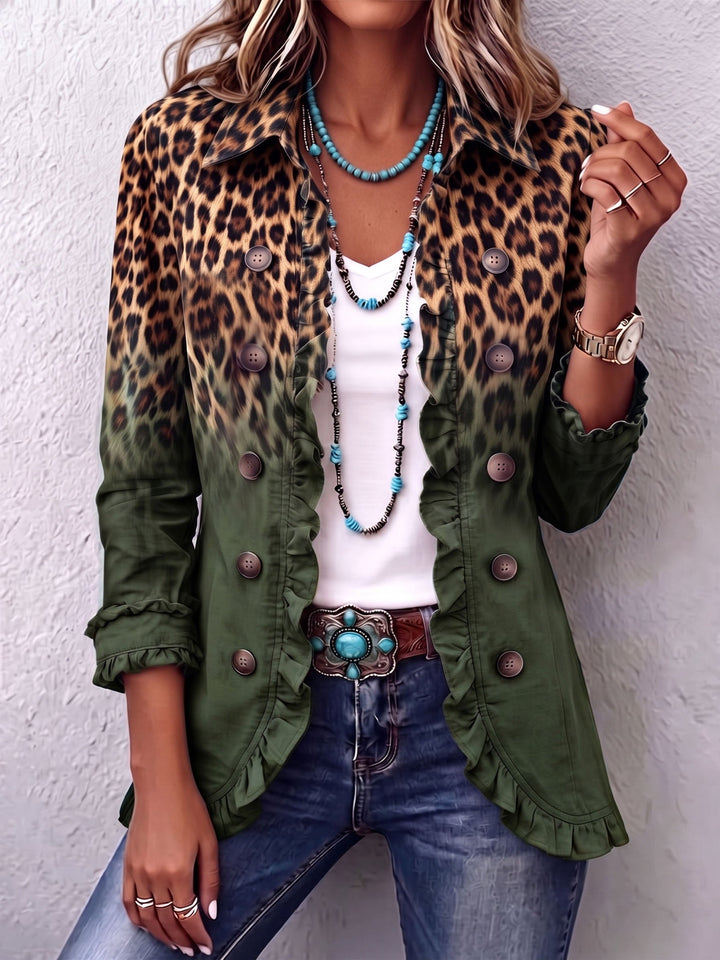 Herminia | Leopard Print Ruffle Jacket