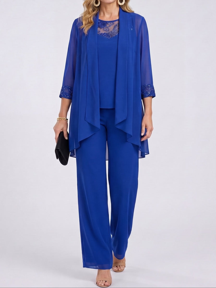 Prisca | Three-Piece Sheer Jacket Set