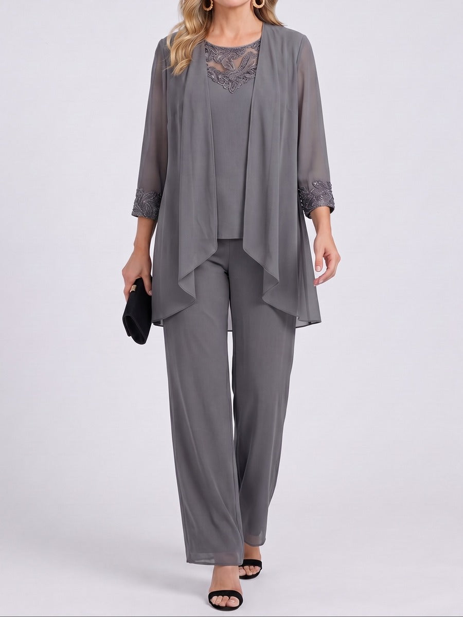 Prisca | Three-Piece Sheer Jacket Set