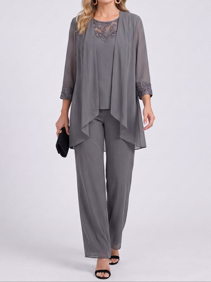 Prisca | Three-Piece Sheer Jacket Set