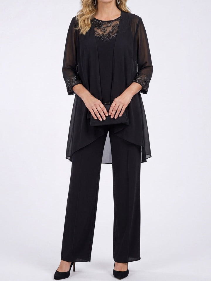 Prisca | Three-Piece Sheer Jacket Set