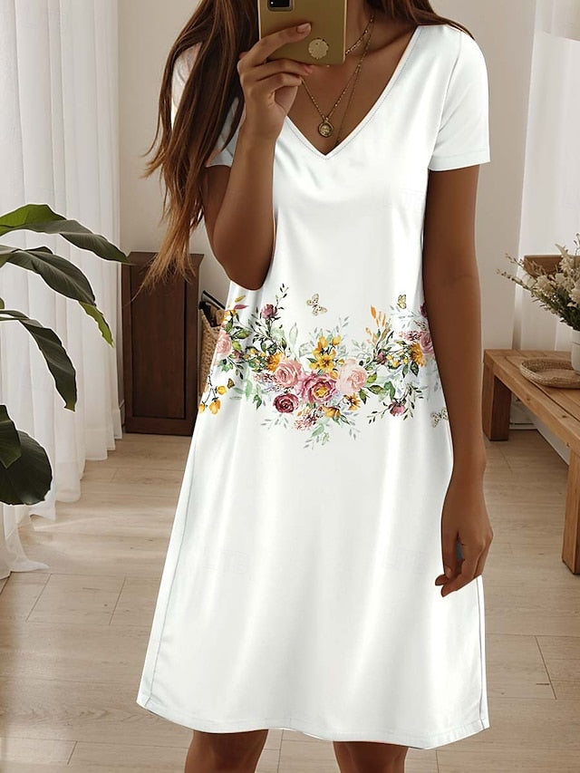 Amala – Floral V-Neck Mini Dress