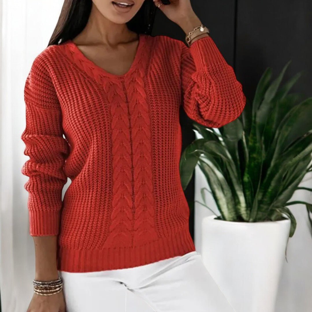 Candice – Scandi Knit Top Crew Neck