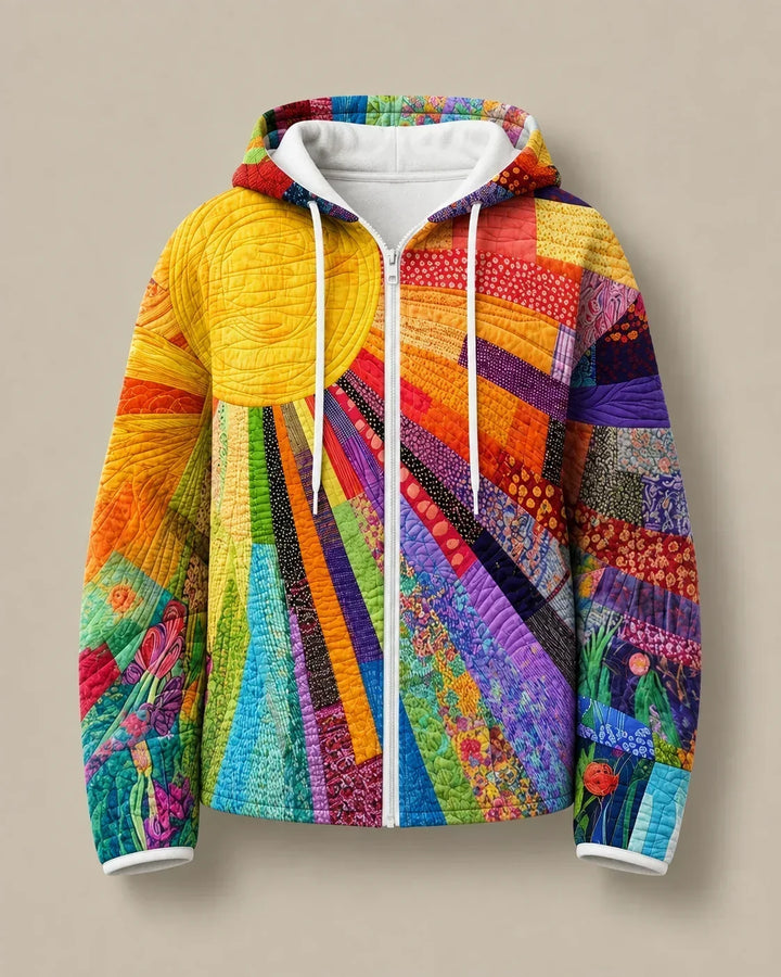 Rhea | Sunburst Print Open-Front Jacket