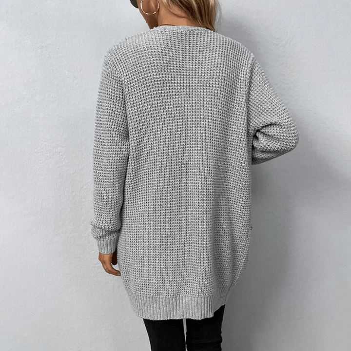 Julie – Open-Front Ribbed Cardigan