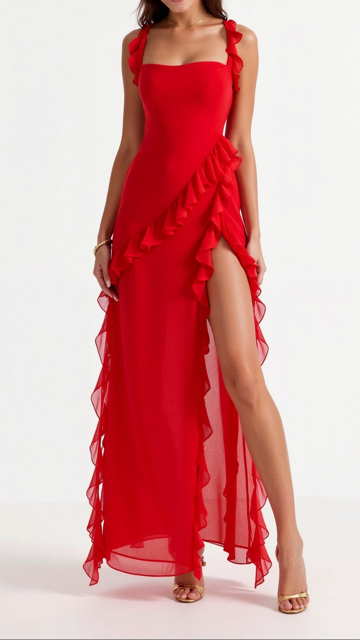 SUSAN | RUFFLED MAXI DRESS