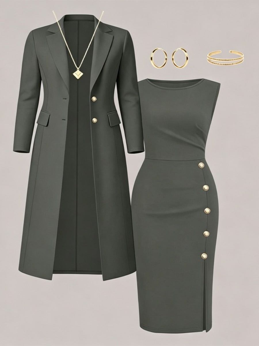Santina | Long Blazer Dress Set