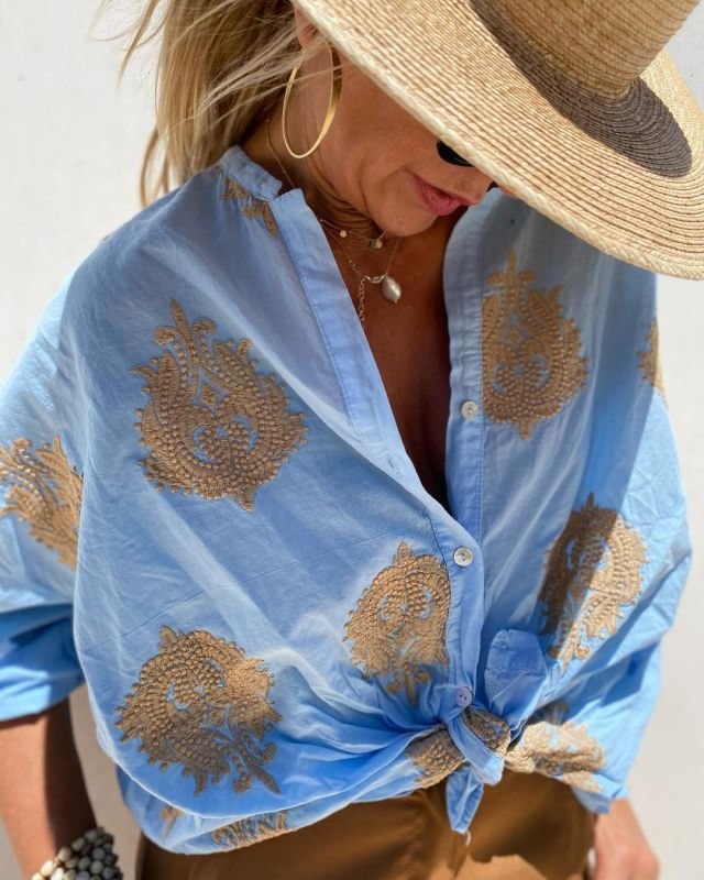 Mira – Relaxed Silk-Style Blouse