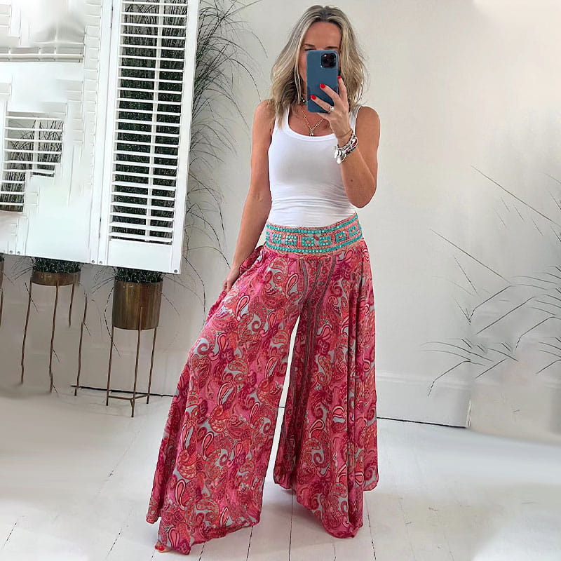 Gabrielle – Wide-Leg Boho Palazzo Pants