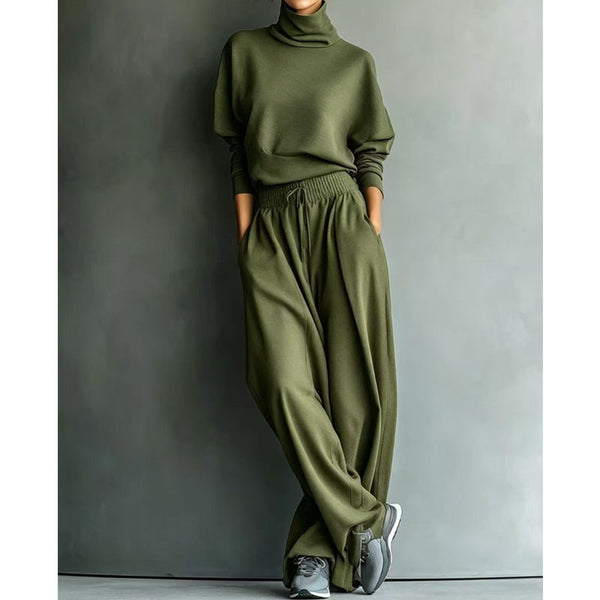Nicole | Casual Two-Piece Turtleneck and Wide-Leg Pant Set