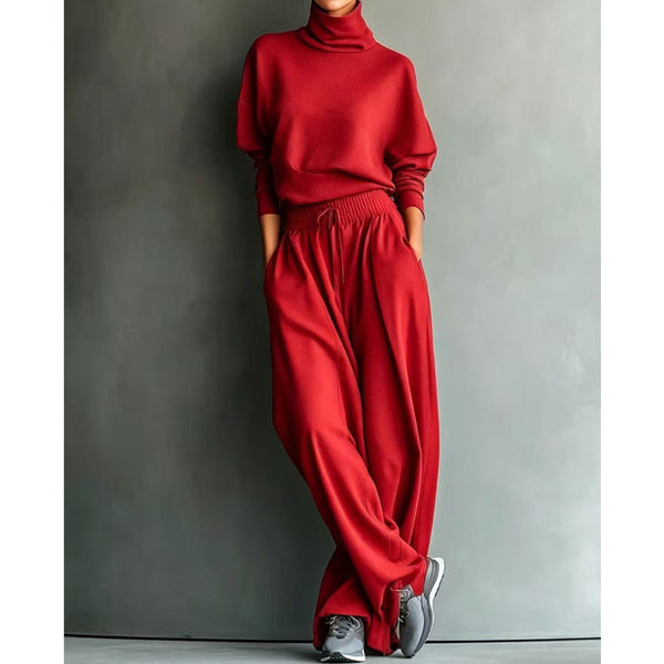 Nicole | Casual Two-Piece Turtleneck and Wide-Leg Pant Set