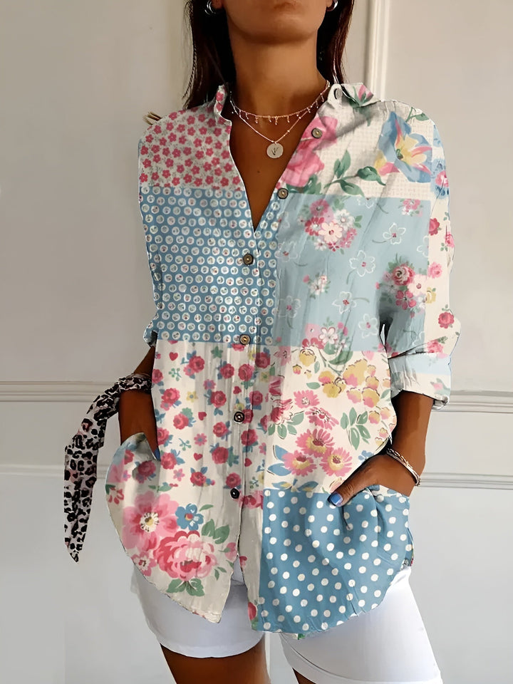 Maia – Floral Print Blouse with Relaxed Fit